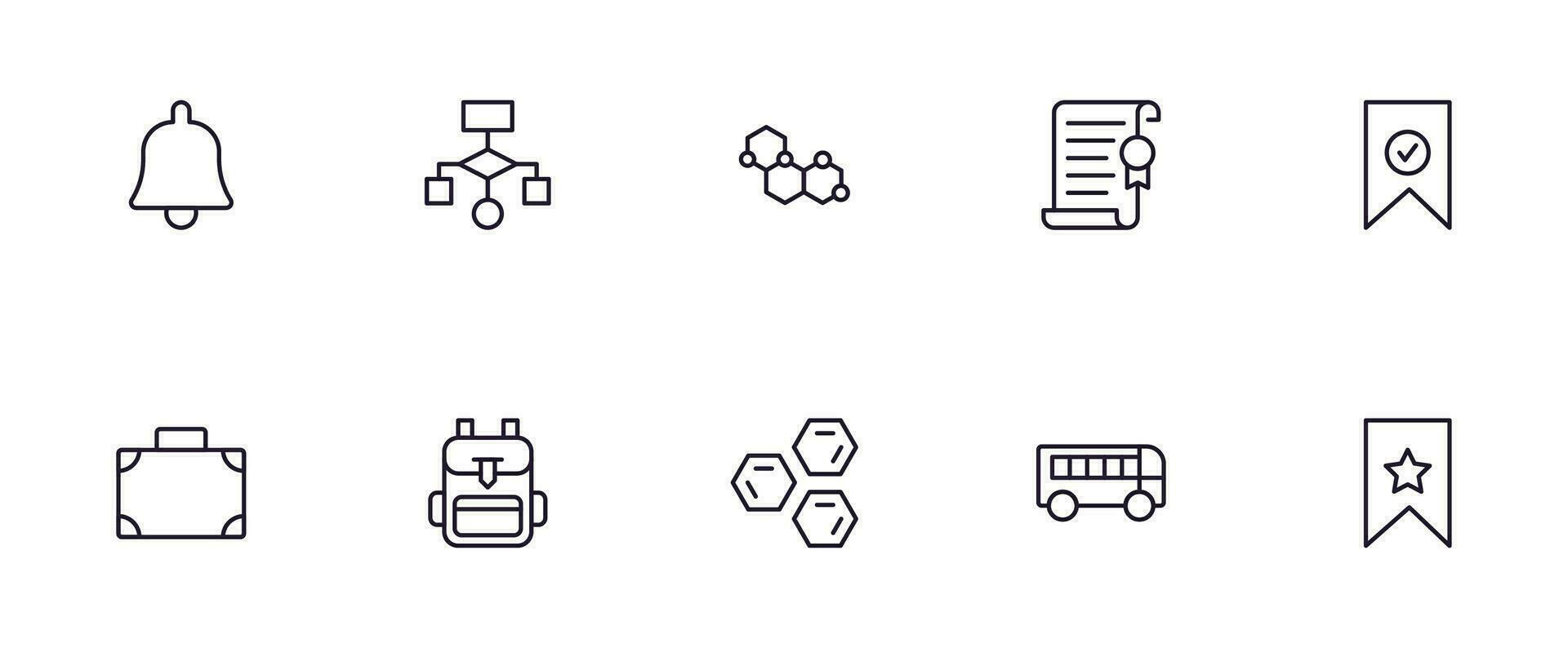 utbildning linje ikon uppsättning. samling av hög kvalitet tecken för webb design, mobil app , ui design och etc. översikt ikon av utbildning, skola, universitet, inlärning. vektor