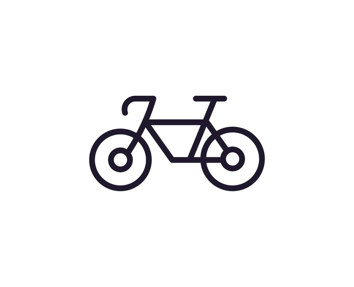 enda linje ikon av cykel på isolerat vit bakgrund. hög kvalitet redigerbar stroke för mobil appar, webb design, webbplatser, uppkopplad butiker etc. vektor