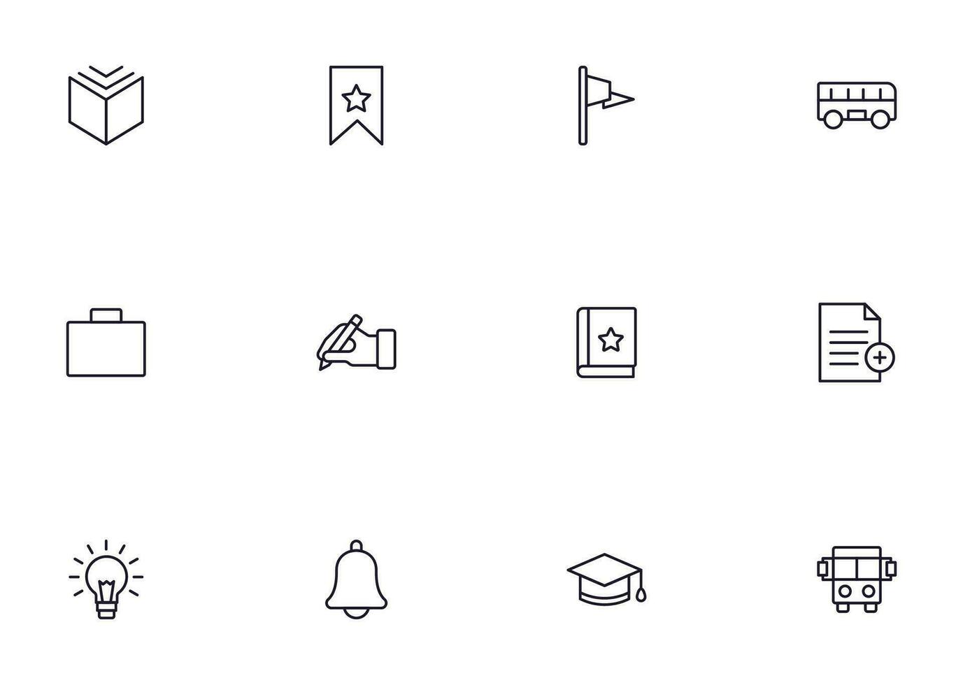 utbildning linje ikon uppsättning. samling av hög kvalitet tecken för webb design, mobil app , ui design och etc. översikt ikon av utbildning, skola, universitet, inlärning. vektor