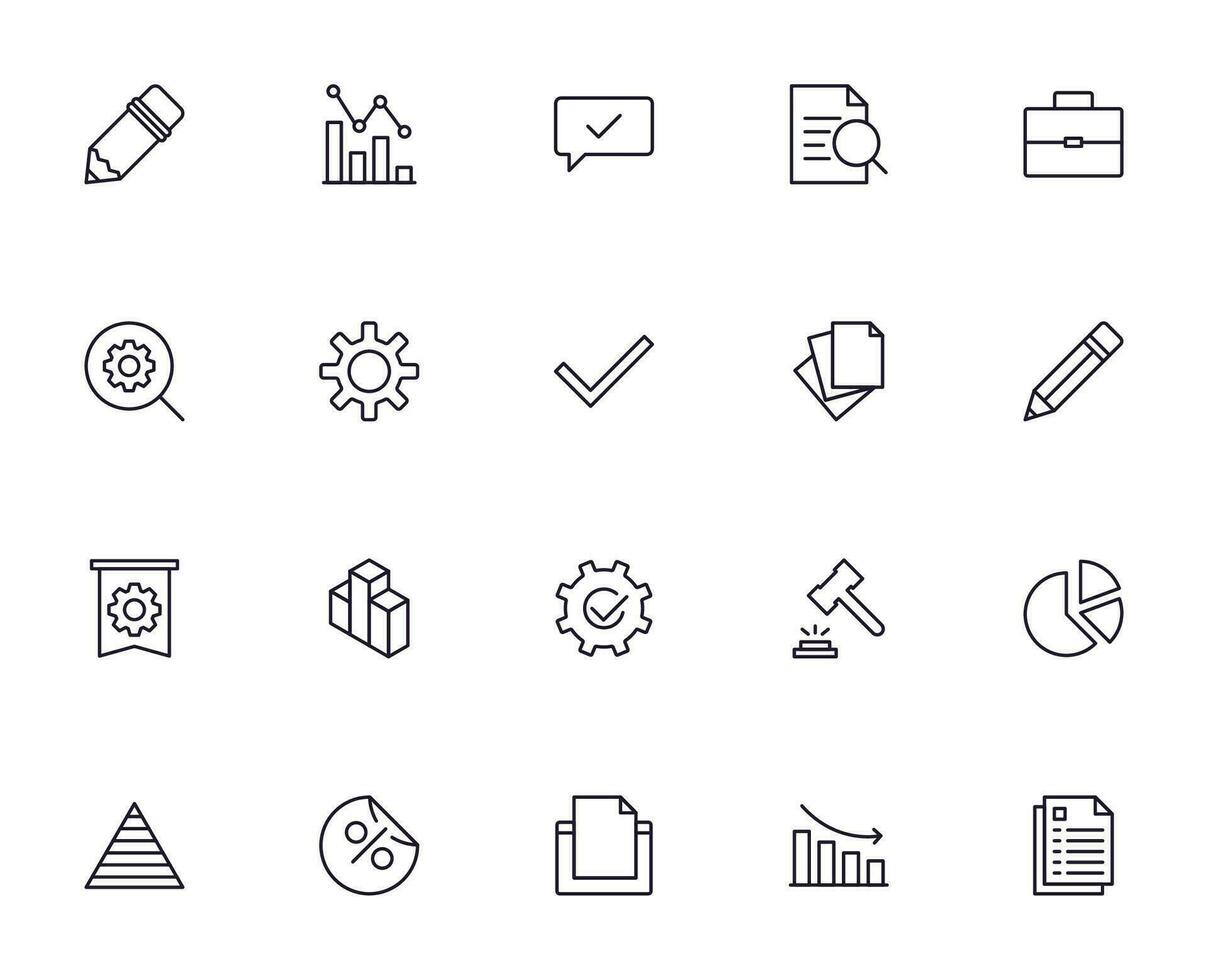 företag linje ikon uppsättning. samling av handel uotline suckar för webb design, mobil app, ui design, etc. mörk blå linje symbol av finansiera på vit bakgrund. vektor