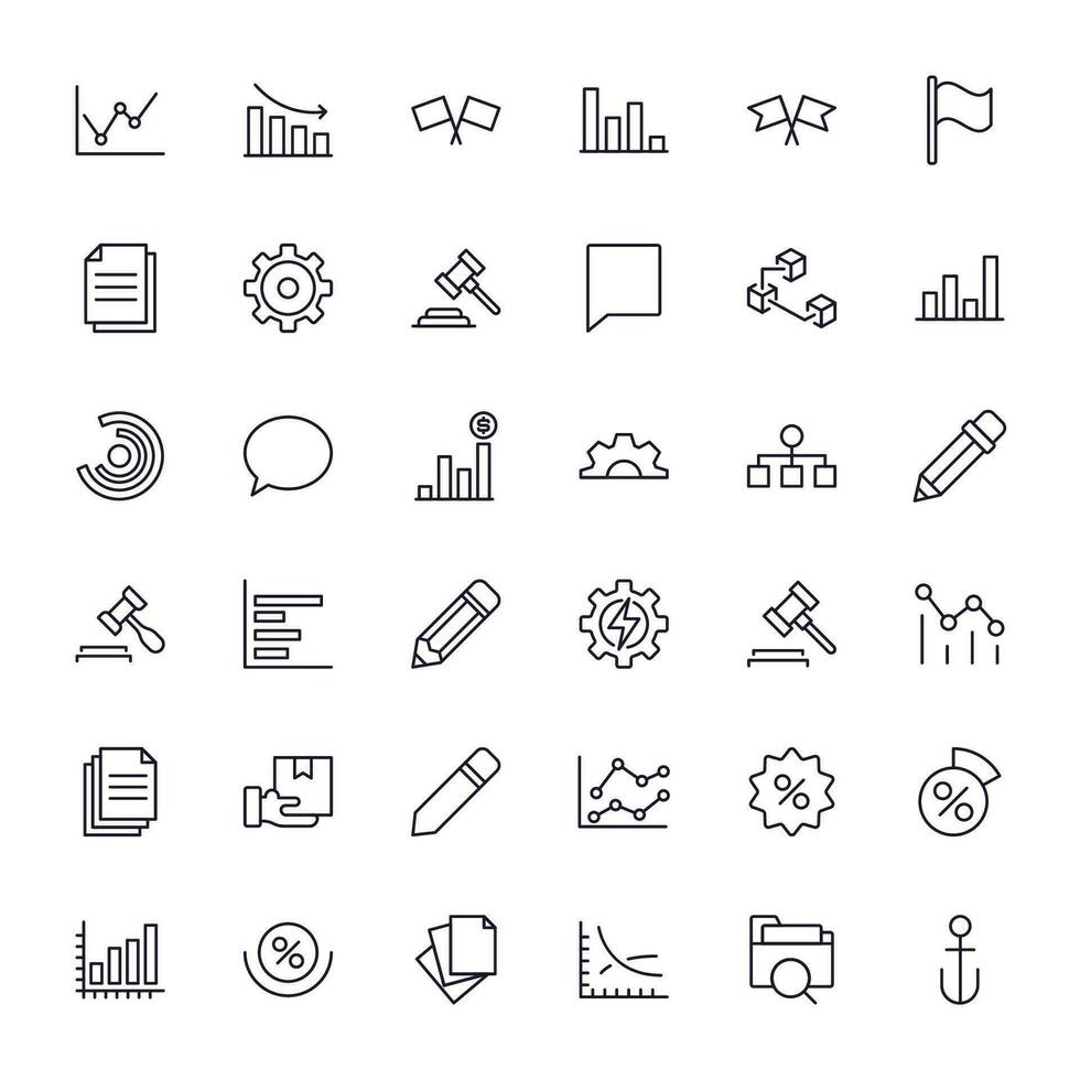 företag linje ikon uppsättning. samling av handel uotline suckar för webb design, mobil app, ui design, etc. mörk blå linje symbol av finansiera på vit bakgrund. vektor