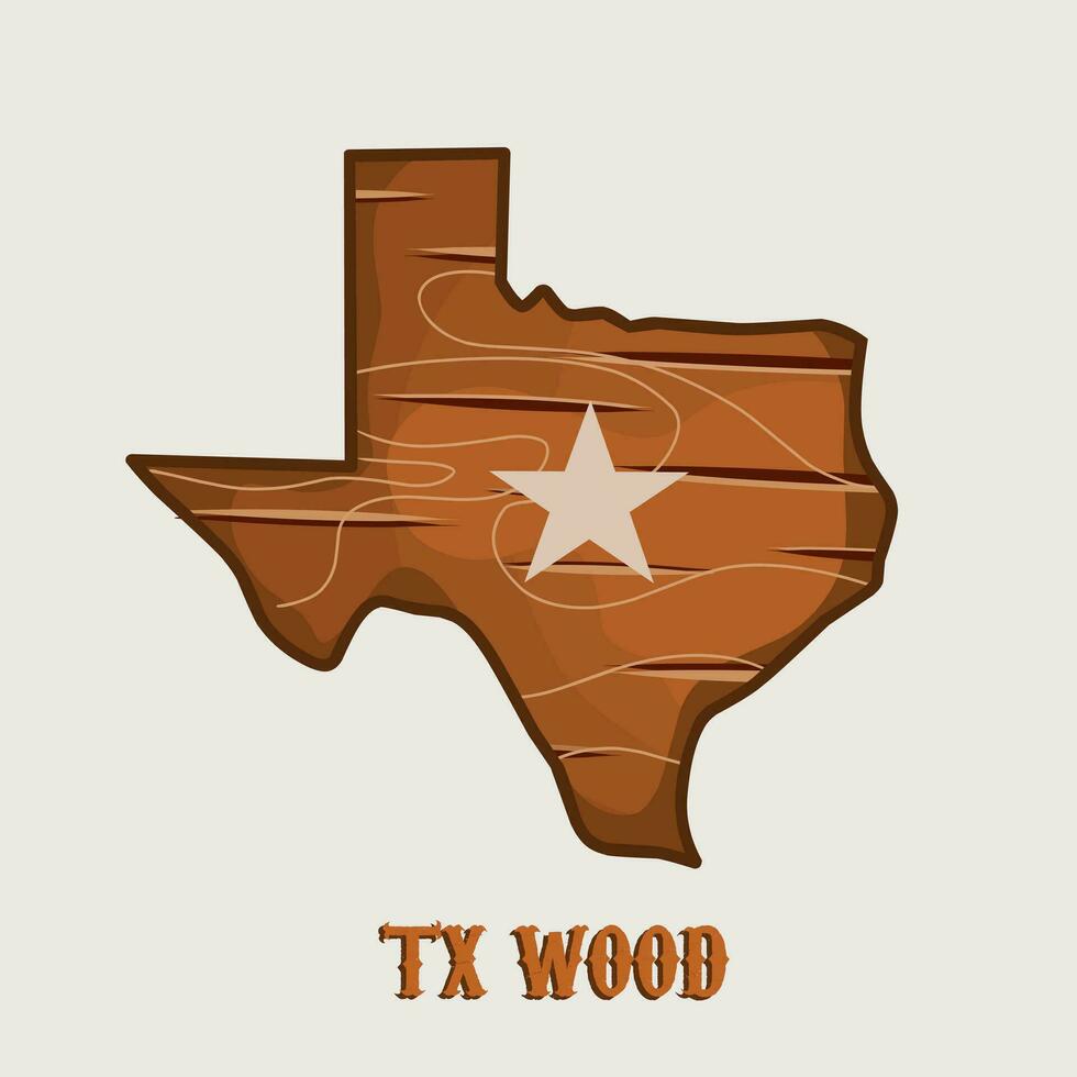 Vektor von Texas Karte mit Holz Muster perfekt zum drucken, T-Shirt Design, usw