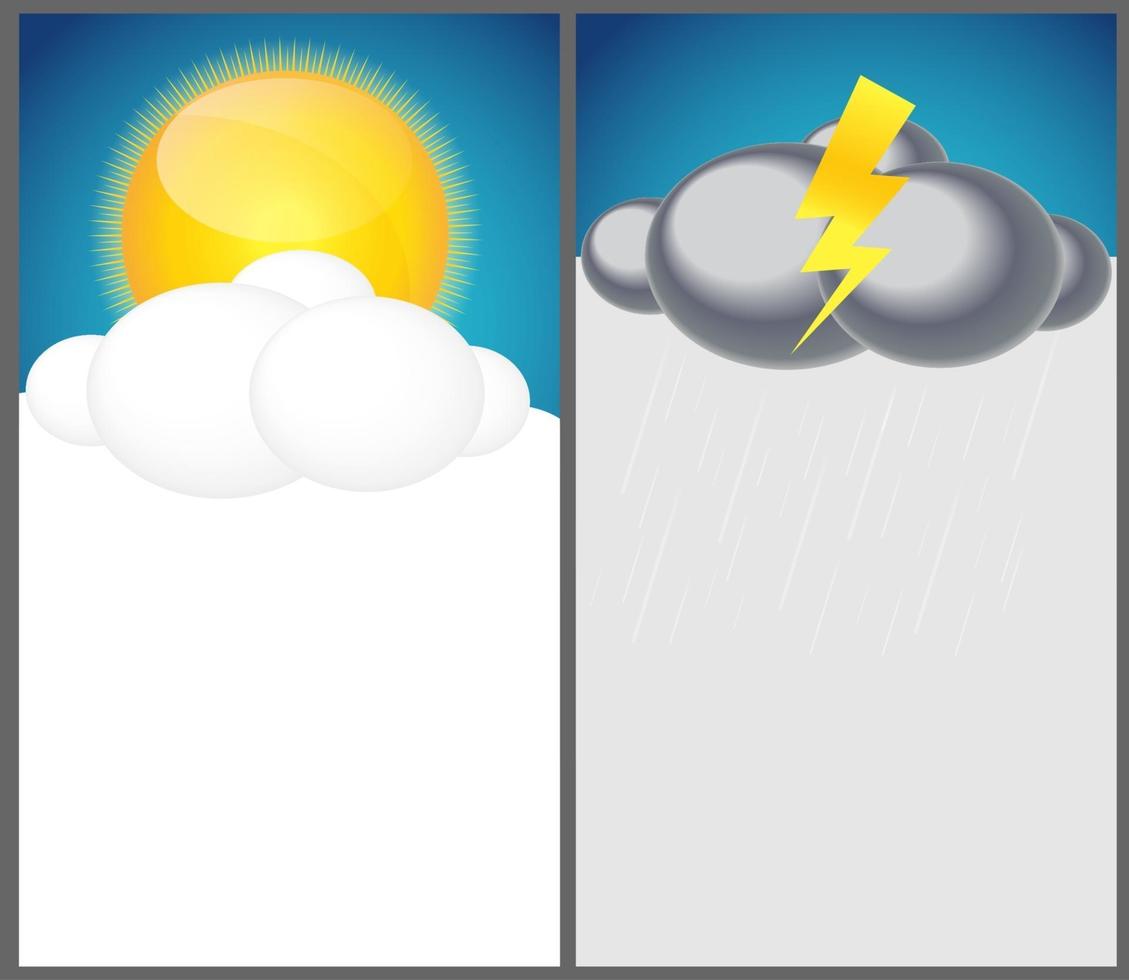 väder bakgrund med sol, moln, regn vektorillustration vektor
