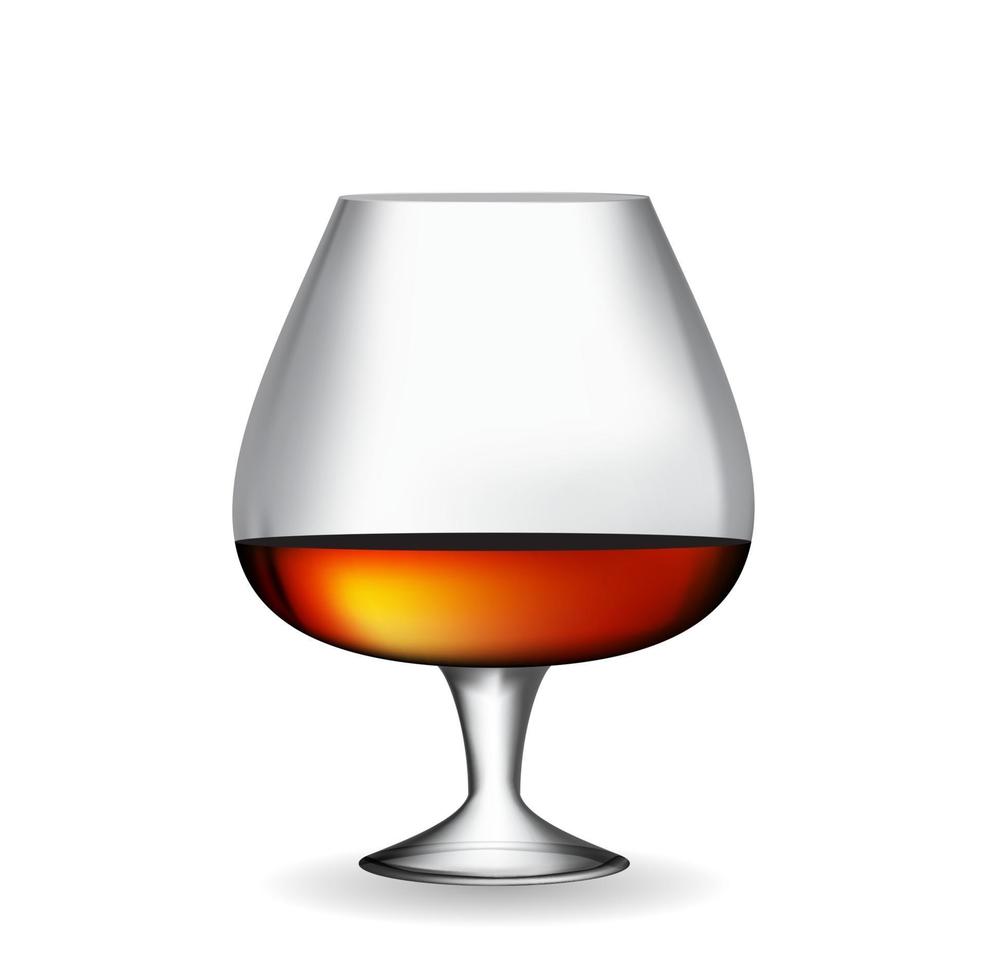 glassamlare 50 år gammal fransk cognac på vit bakgrund. vektor illustration.