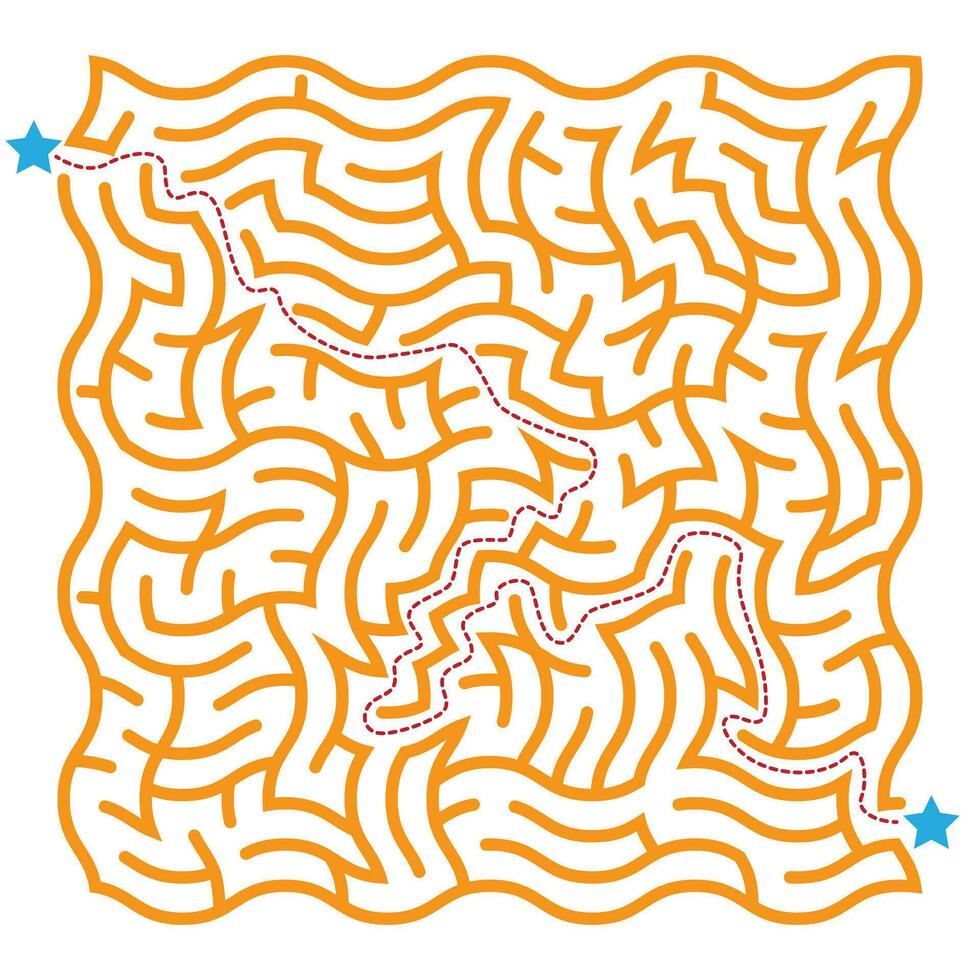 Vektor Illustration von verdrehte Matze mit richtig Weg, Matze Puzzle Spiel zum Kinder.