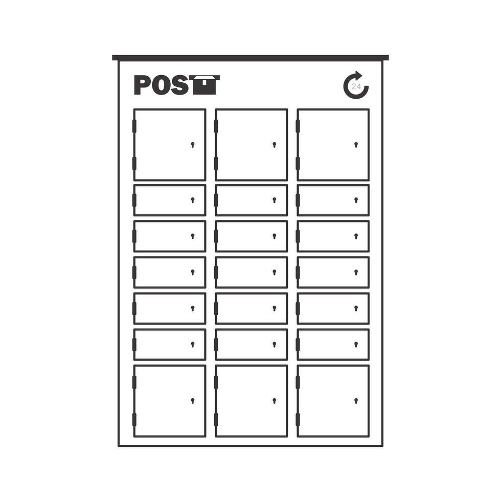 Post Büro. das Konzept von Lieferung von Ladung und Pakete. linear modern Stil. vektor