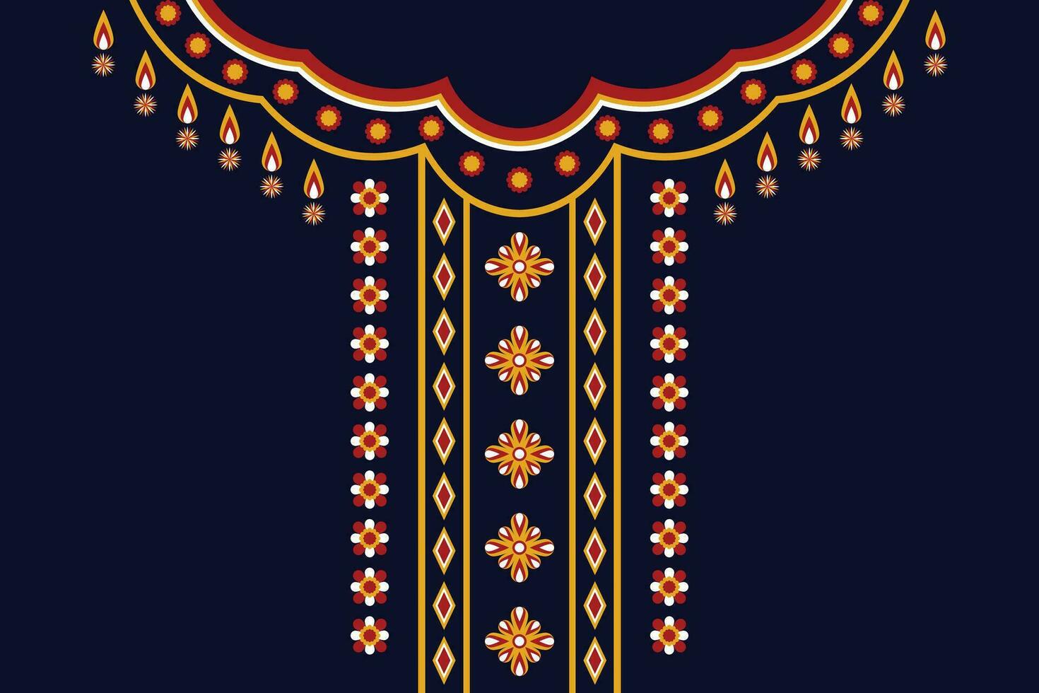 abstrakt geometrisch ethnisch orientalisch Muster. Halskette Kleidung zum Mode, drucken, Stickerei vektor