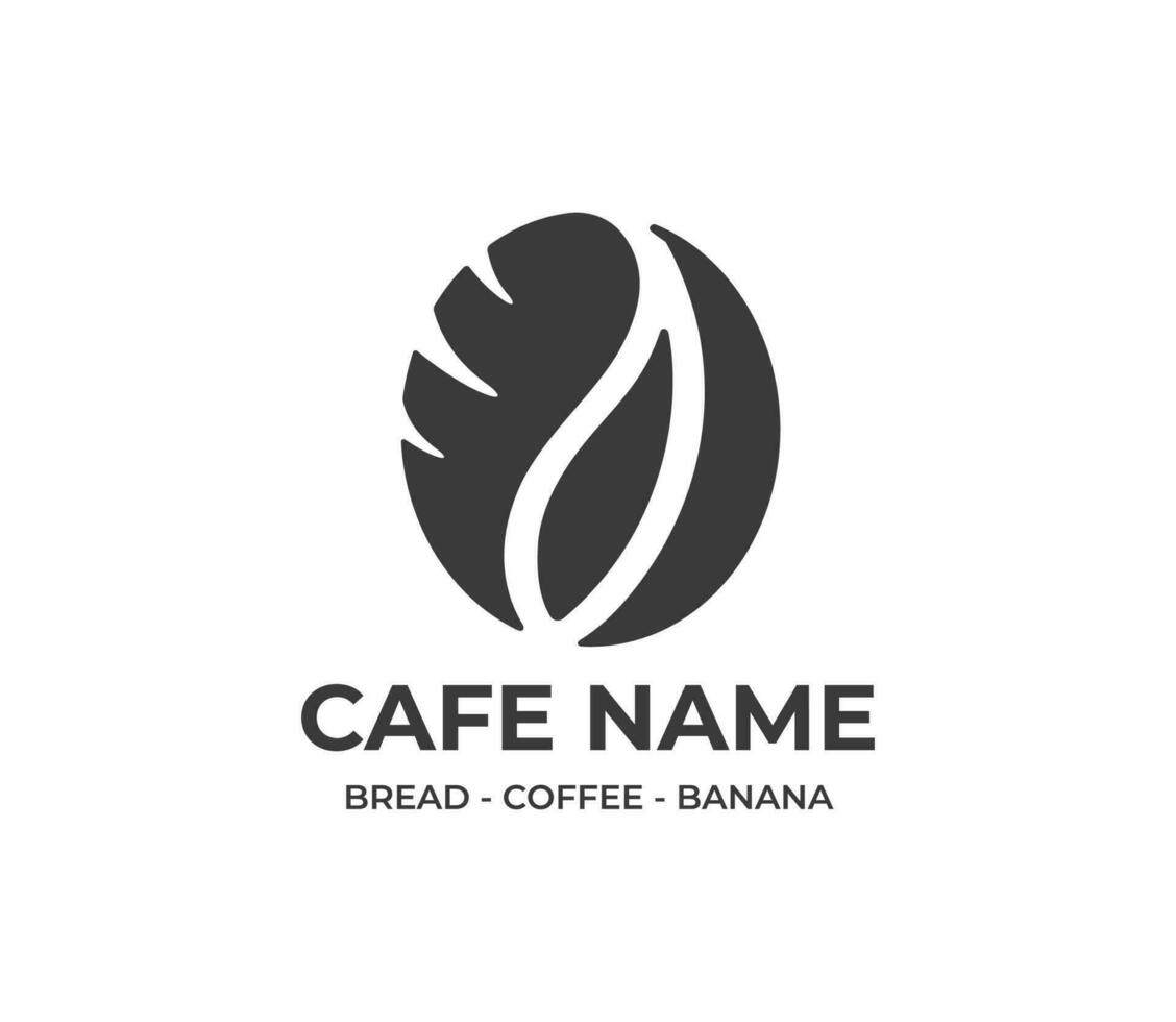 modern Kaffee Brot Banane Logo Design zum Café vektor