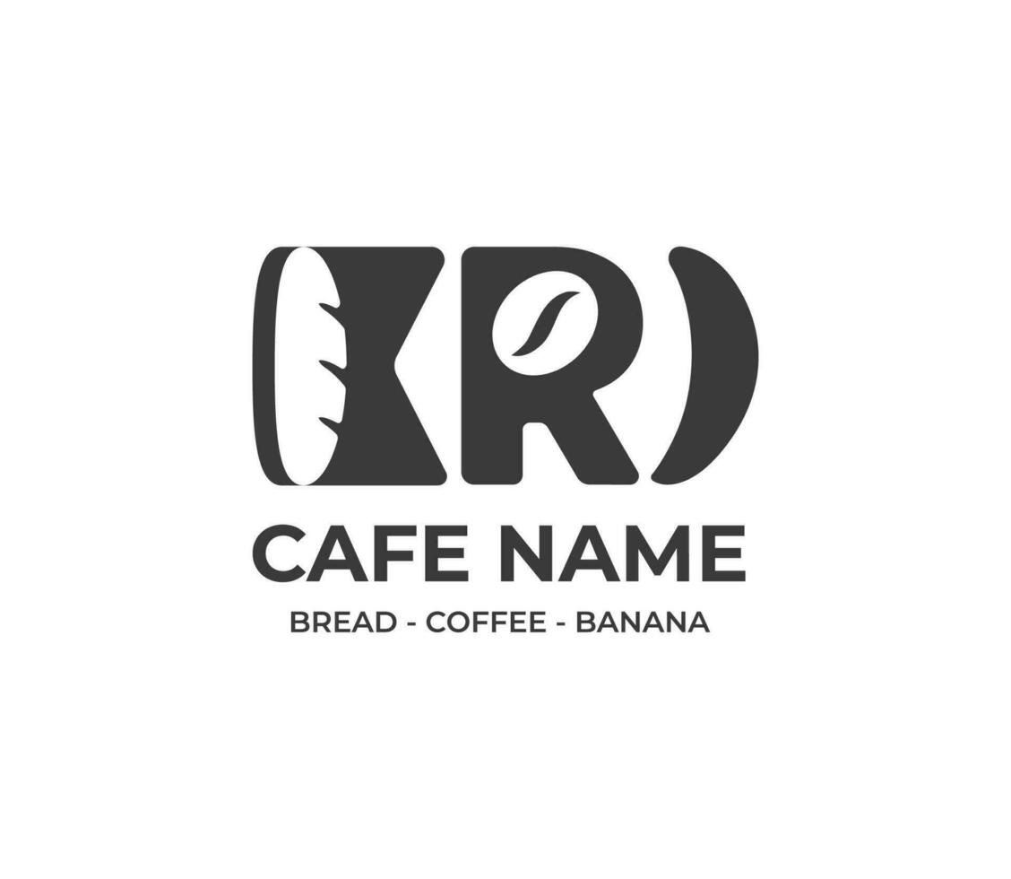 brev kri med kaffe bröd och banan ikon symbol logotyp illustration vektor
