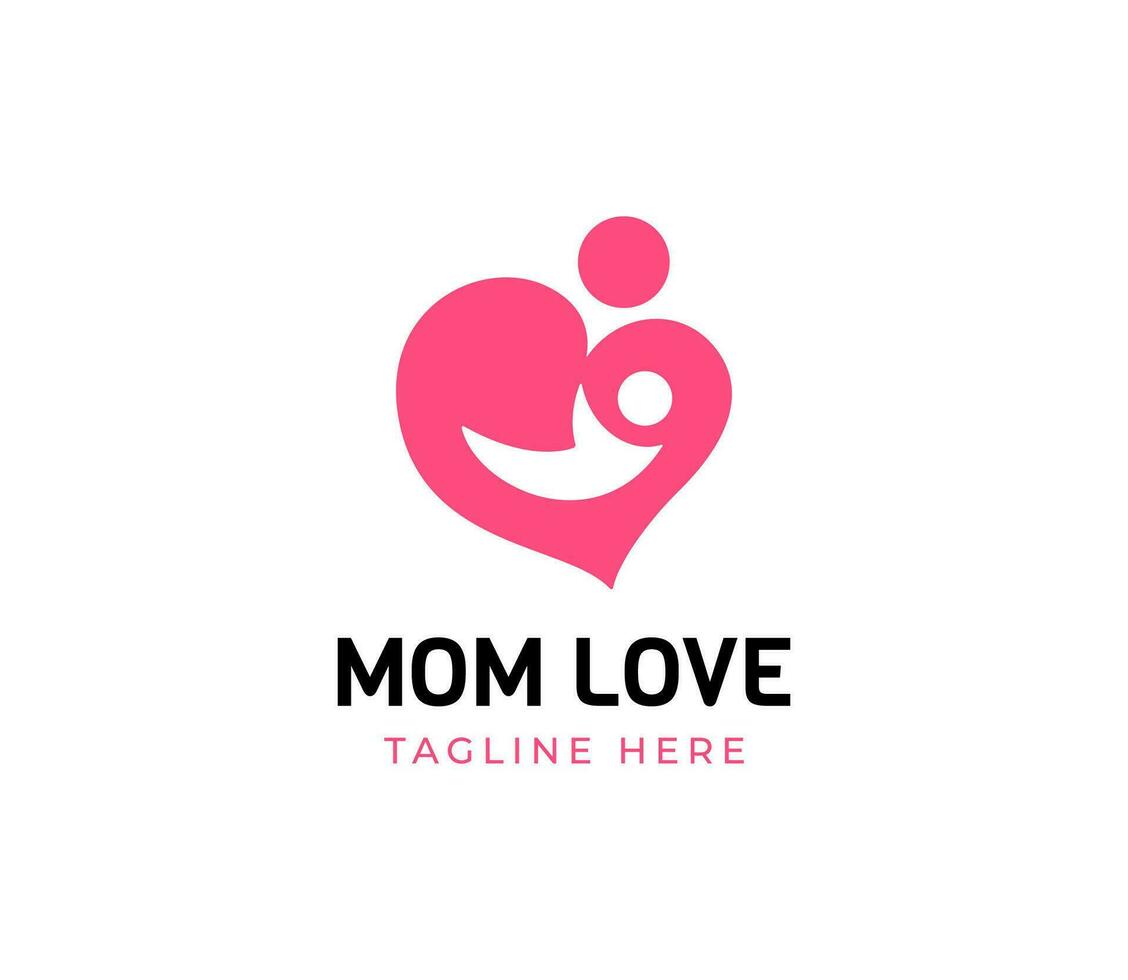 Mama und Kind Liebe Logo Design. Mama Liebe Logo vektor