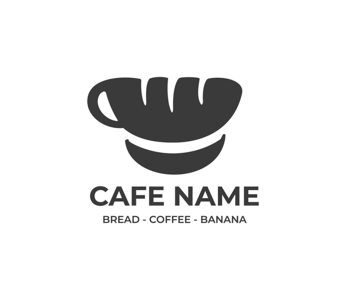 modern Kaffee Brot Banane Logo Design zum Café vektor