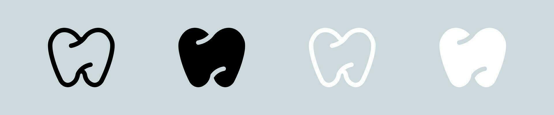 Zähne Symbol einstellen im schwarz und Weiß. Zahnarzt Zeichen Vektor Illustration.