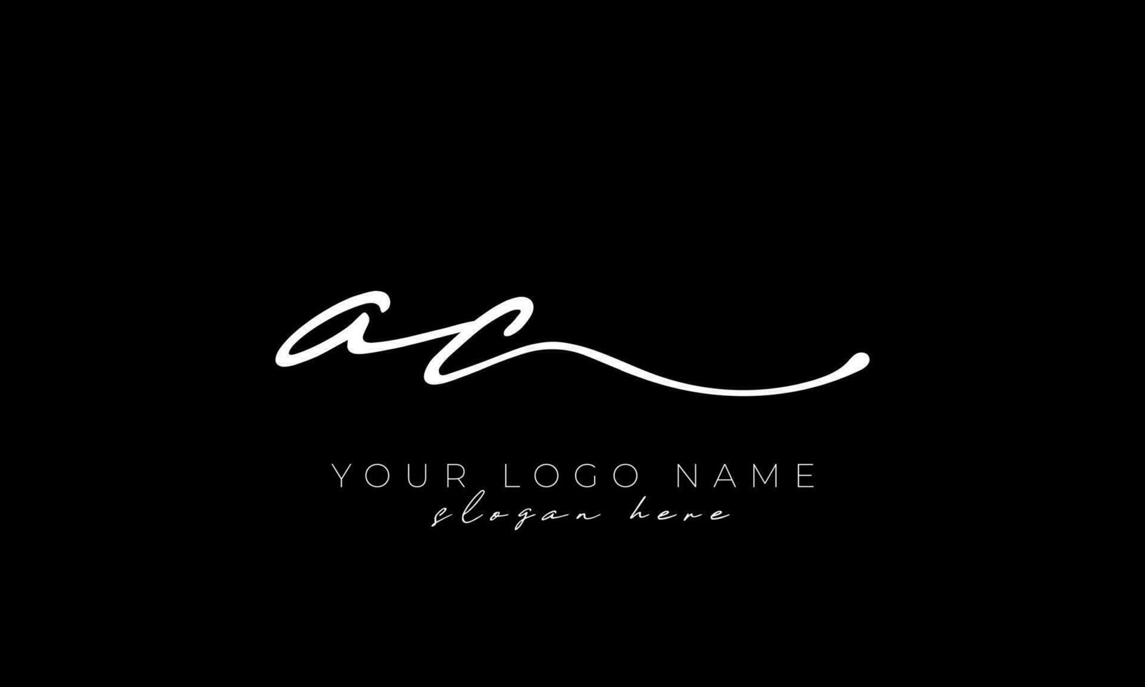 Handschrift Brief ac Logo Design. ac Logo Design kostenlos Vektor Vorlage