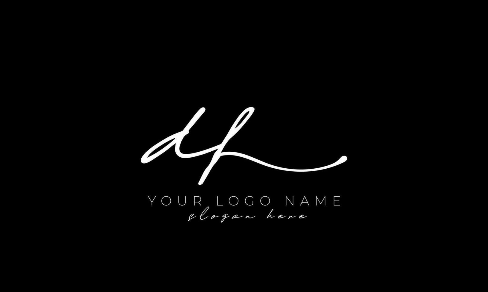 Handschrift Brief df Logo Design. df Logo Design kostenlos Vektor Vorlage