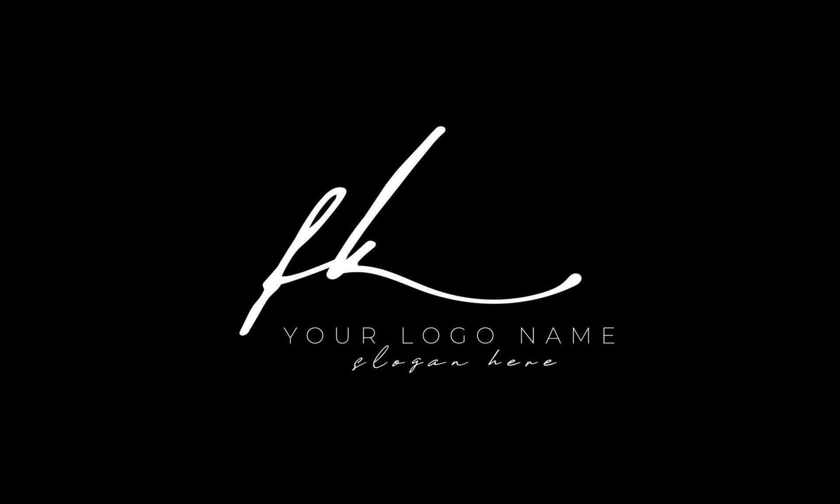 handstil brev fk logotyp design. fk logotyp design fri vektor mall