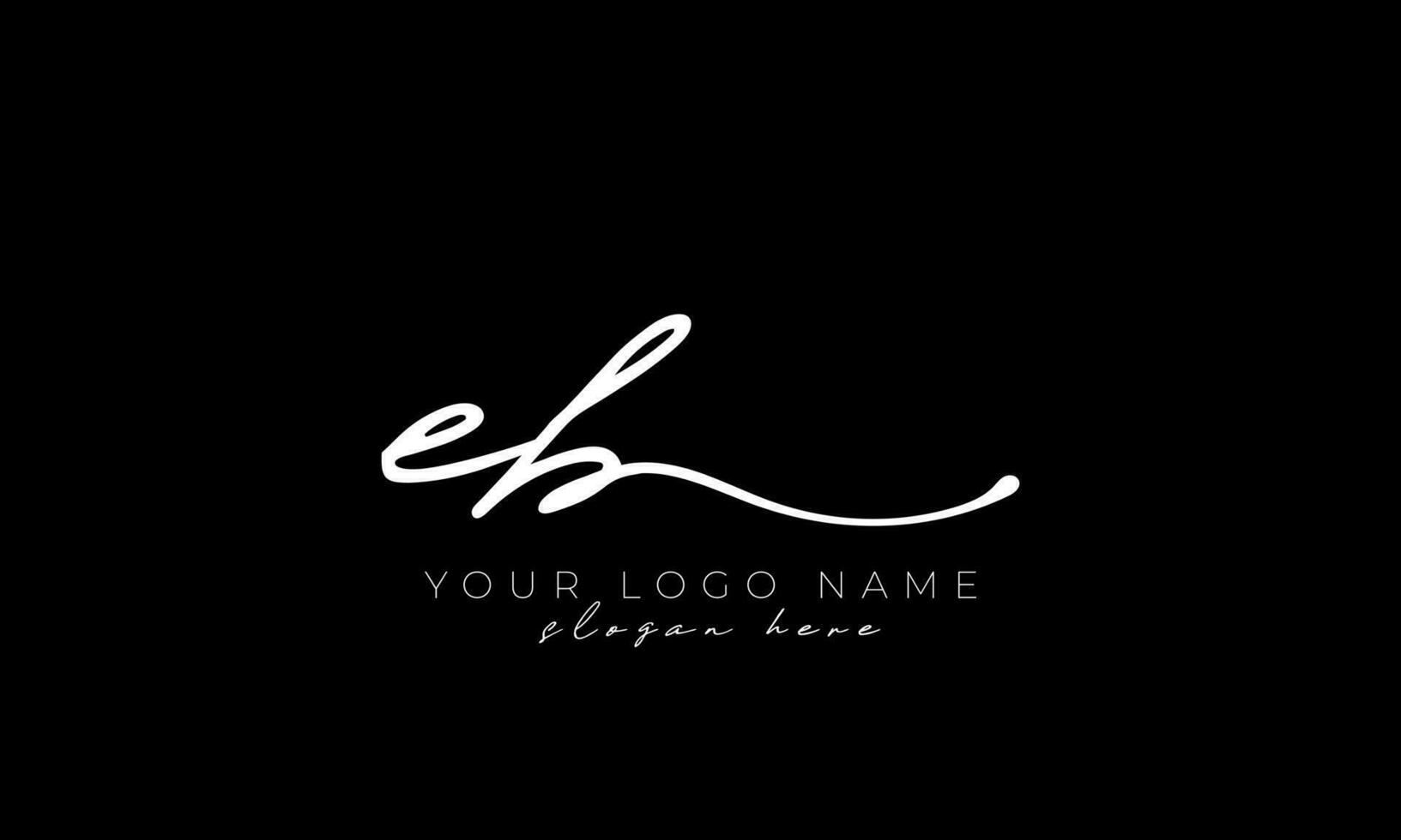 handstil brev eb logotyp design. eb logotyp design fri vektor mall