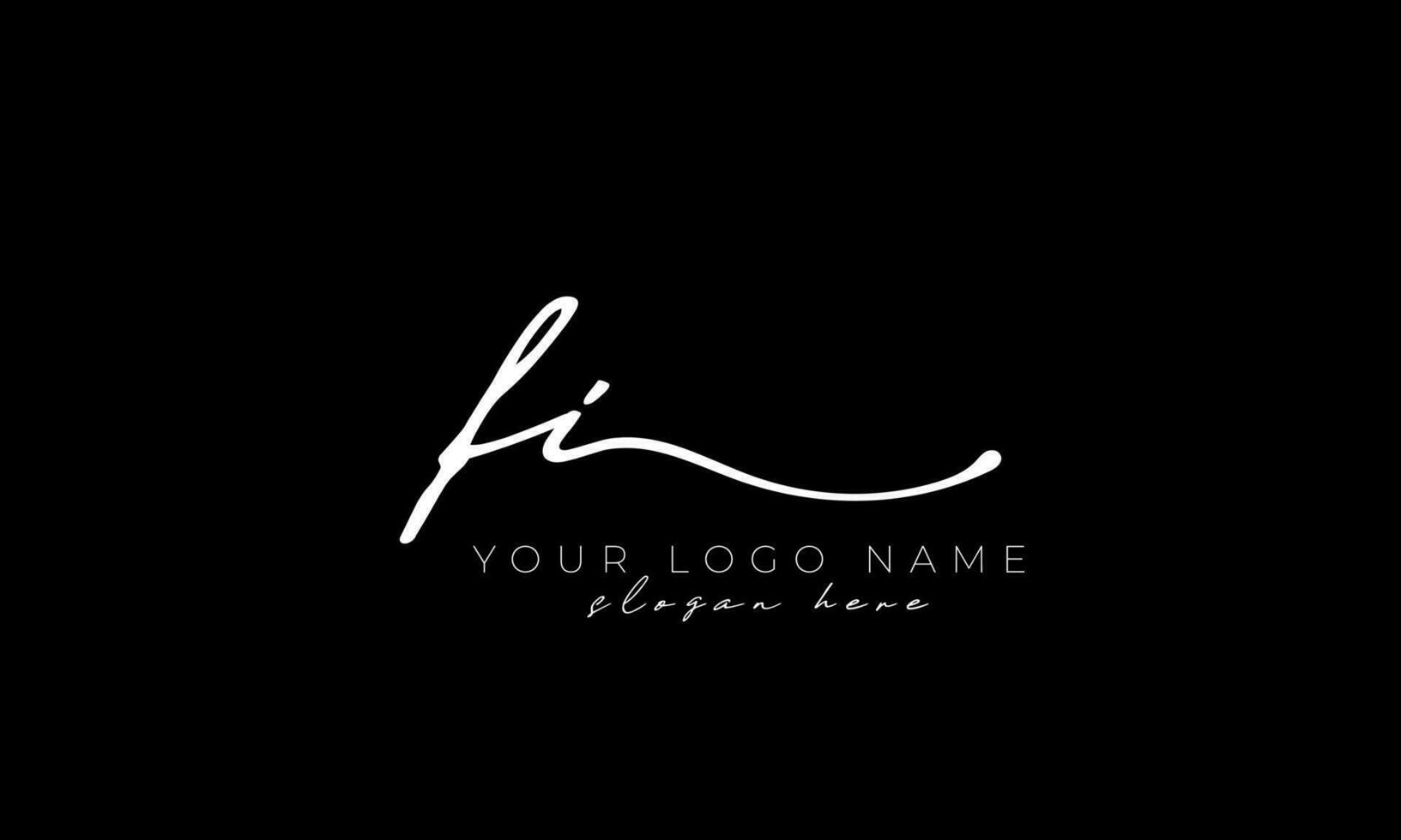 Handschrift Brief fi Logo Design. fi Logo Design kostenlos Vektor Vorlage