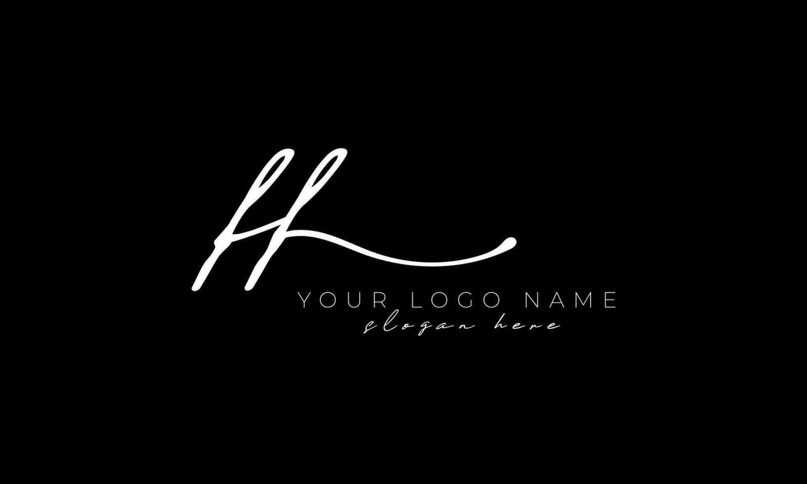 Handschrift Brief ff Logo Design. ff Logo Design kostenlos Vektor Vorlage