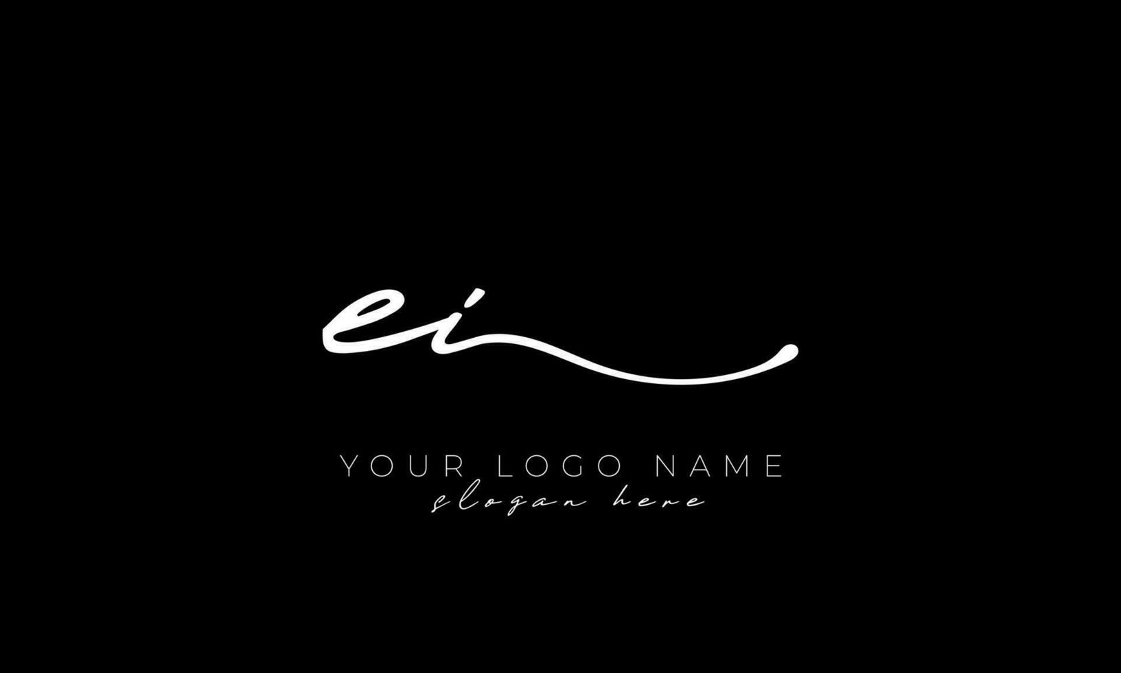 Handschrift Brief ei Logo Design. ei Logo Design kostenlos Vektor Vorlage