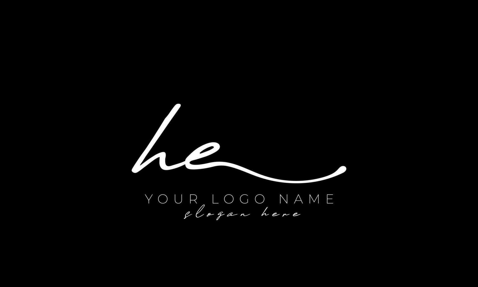 Handschrift Brief er Logo Design. er Logo Design kostenlos Vektor Vorlage