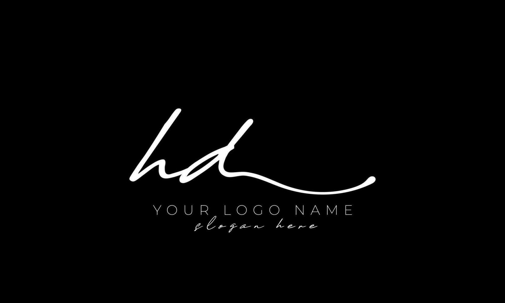 handstil brev hd logotyp design. hd logotyp design fri vektor mall