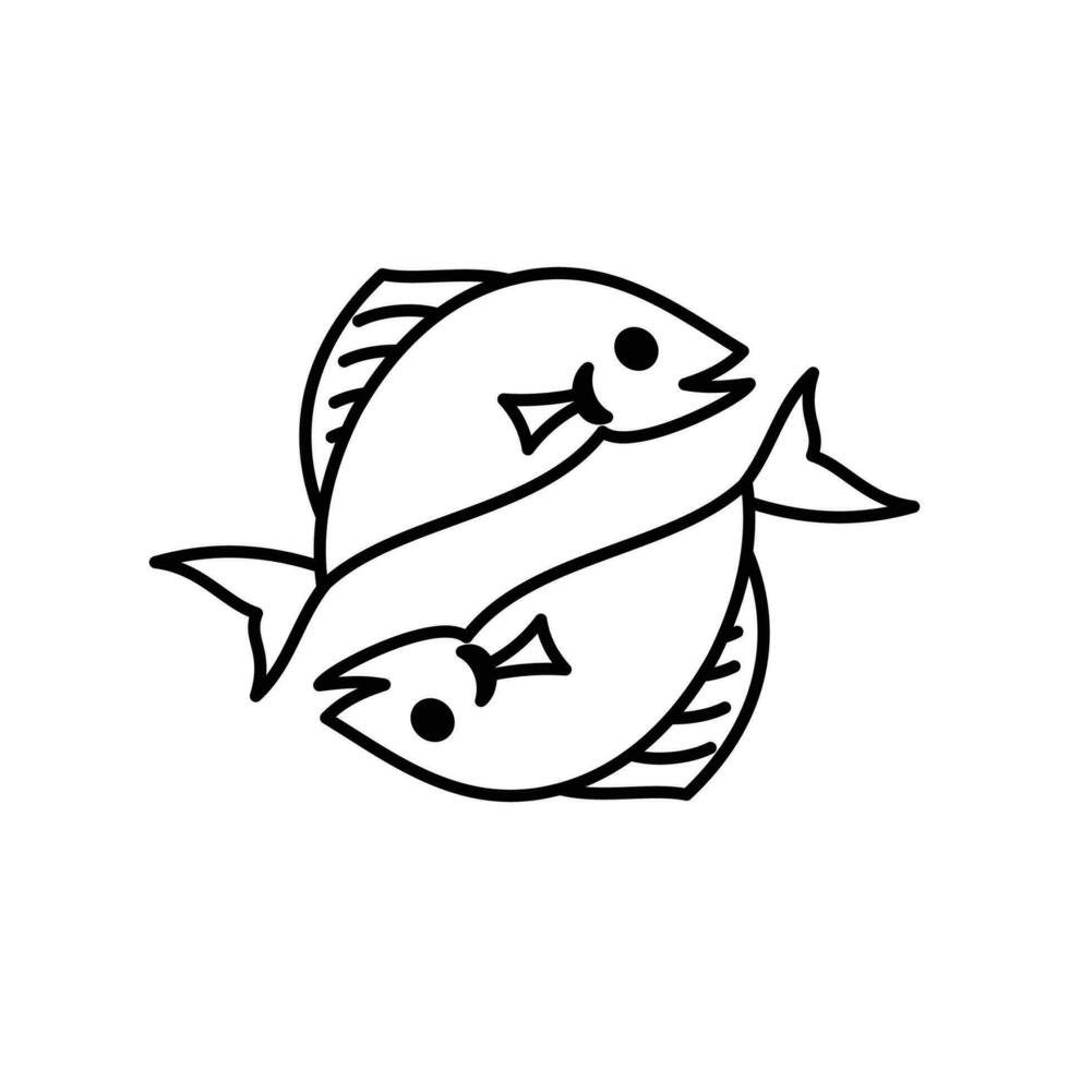 Fische Tierkreis Zeichen Logo Symbol isoliert Horoskop Symbol Vektor Illustration