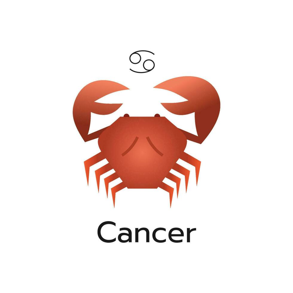 cancer zodiaken tecken logotyp ikon isolerat horoskop symbol vektor illustration