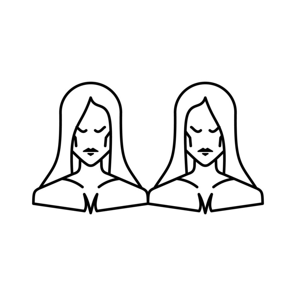 Zwillinge Tierkreis Zeichen Logo Symbol isoliert Horoskop Symbol Vektor Illustration