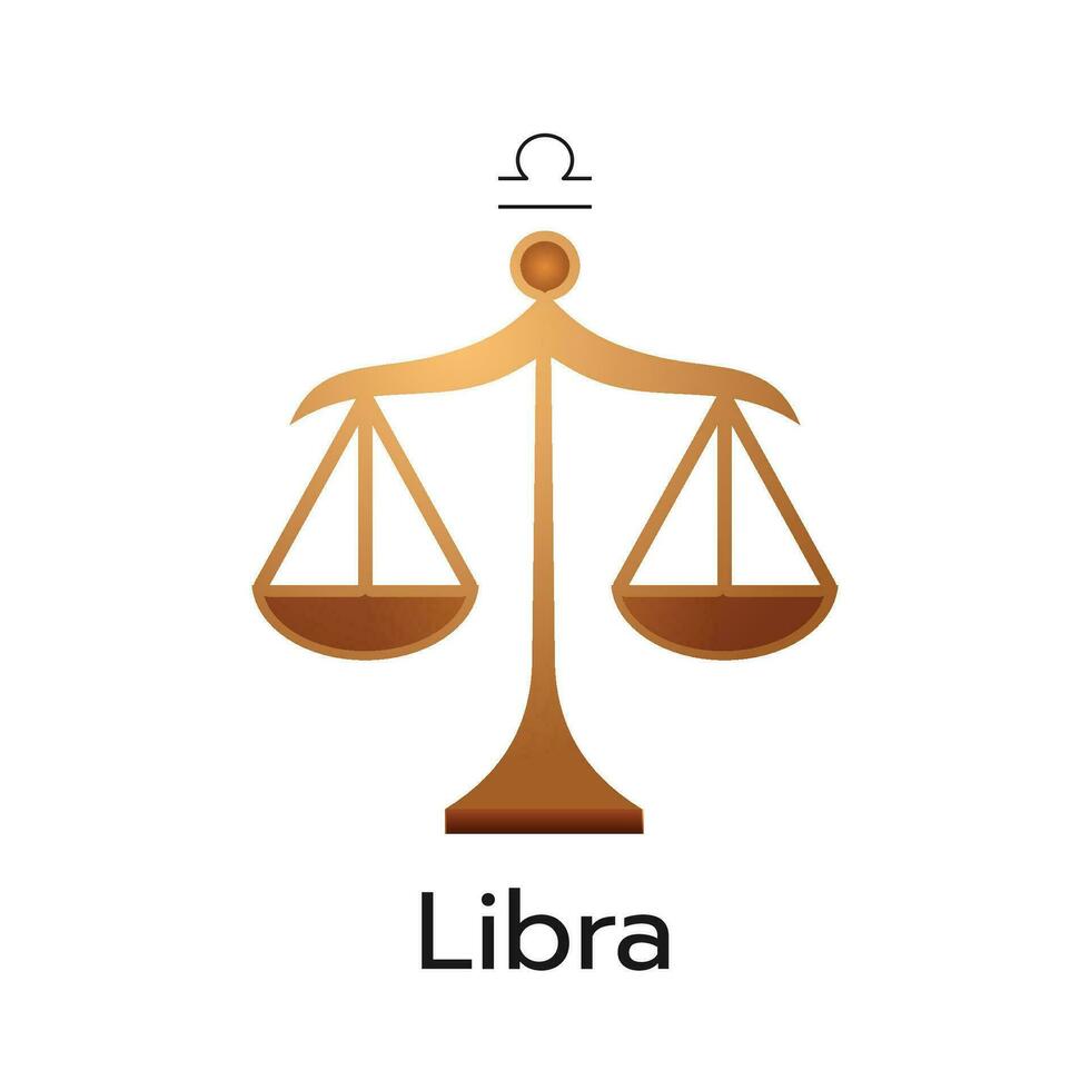 libra zodiaken tecken logotyp ikon isolerat horoskop symbol vektor illustration