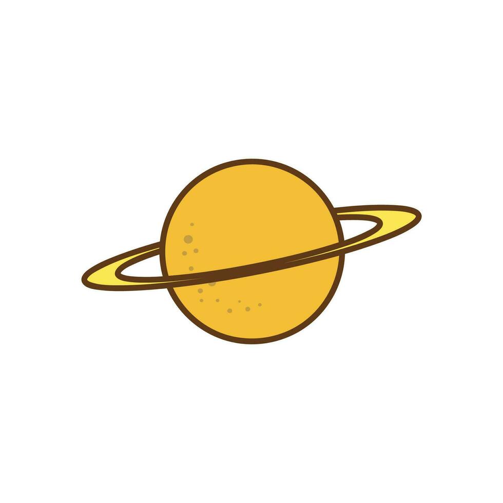saturn planet tecknad serie ikon isolerat vektor illustration
