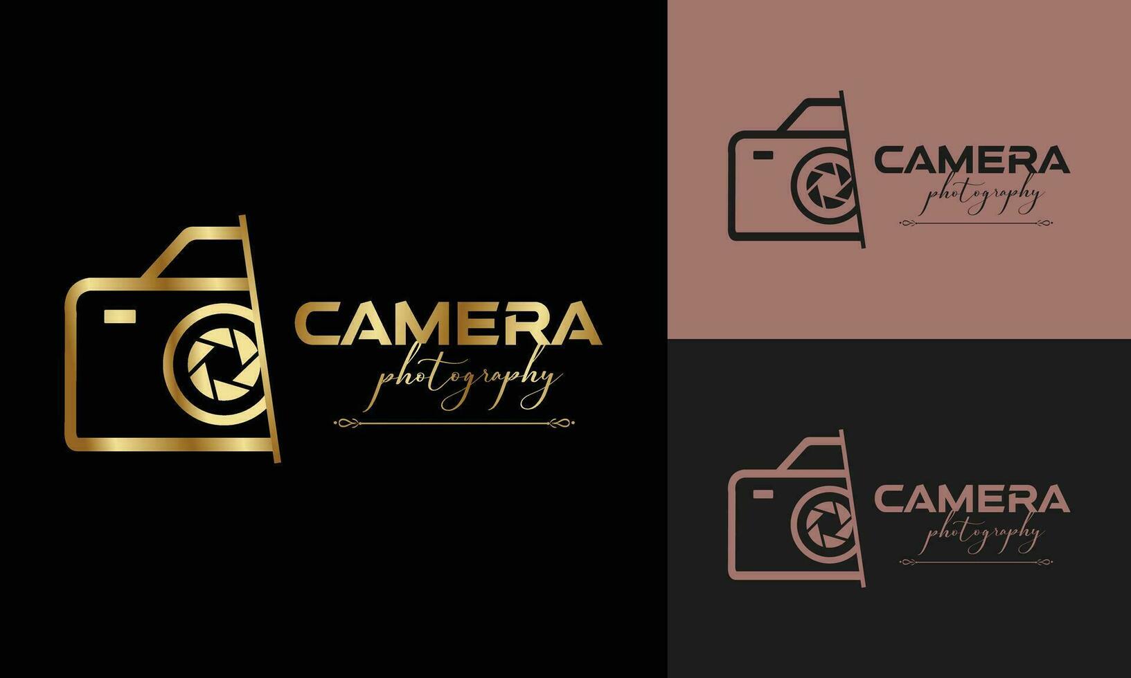 kamera logotyp, modern fotografi signatur logotyp ikon vektor