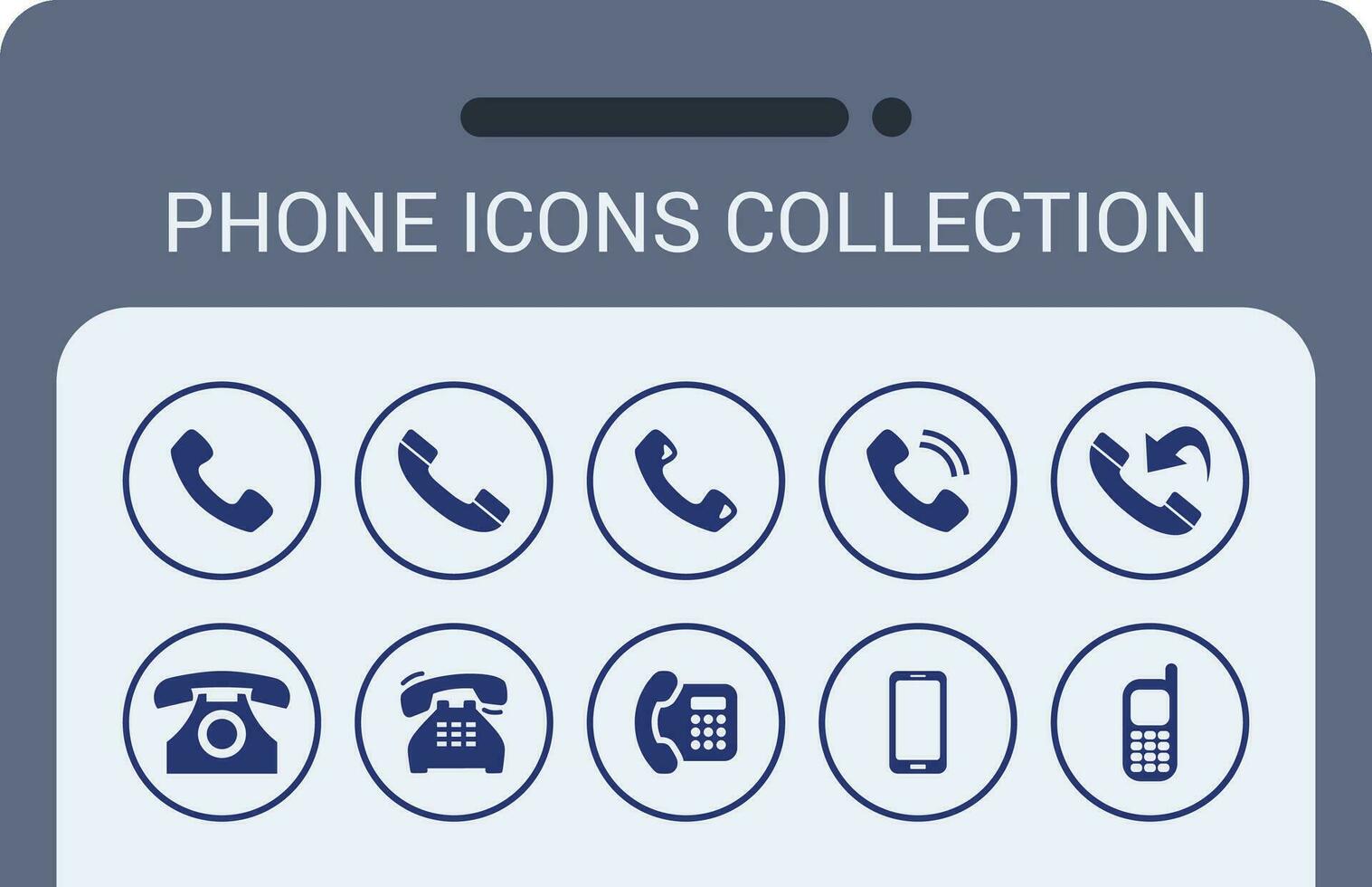 Sammlung von Telefon Symbole zum Kontakt Information vektor