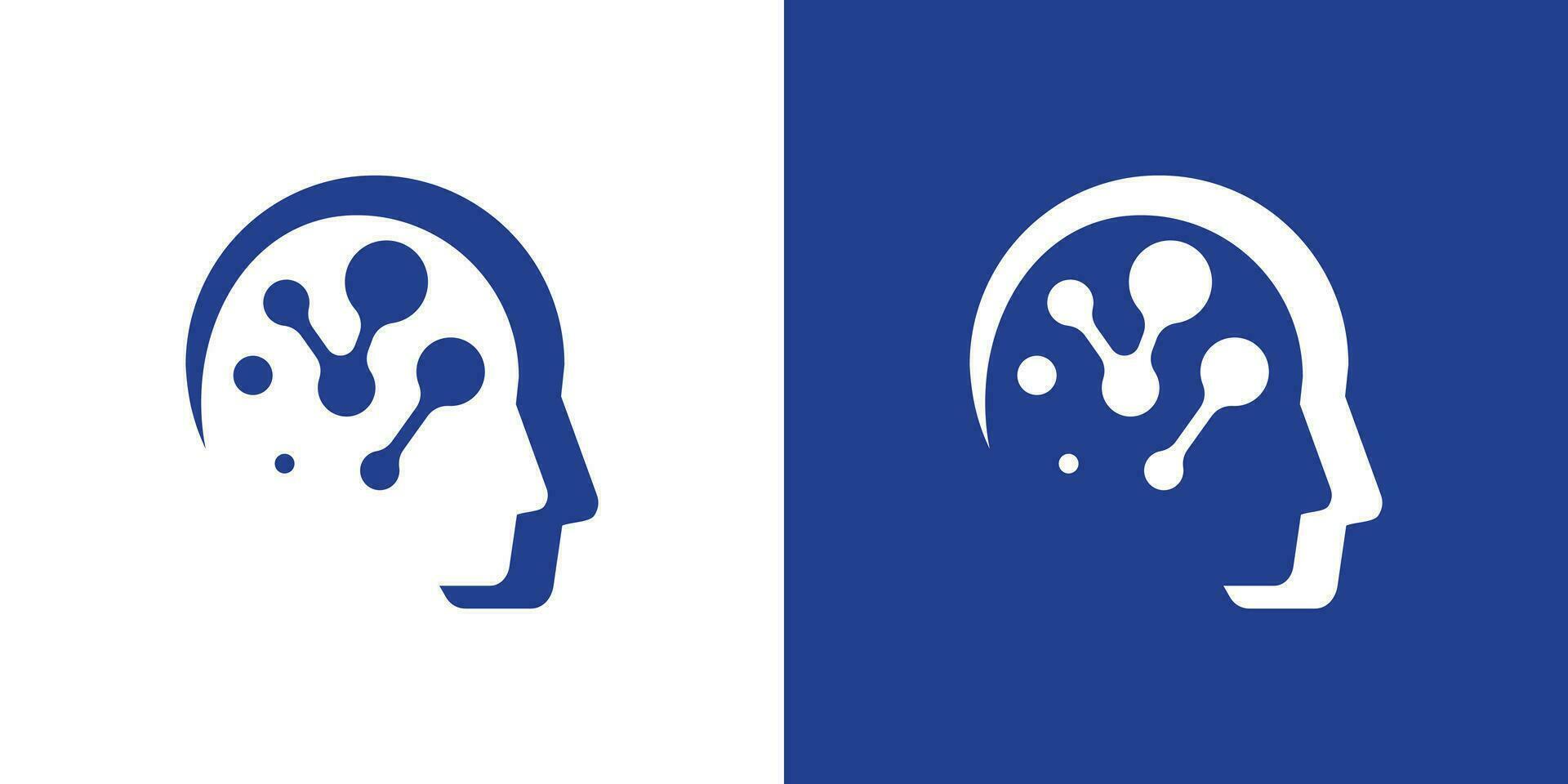 logotyp design kombinerande mänsklig intelligens med modern teknologi vektor