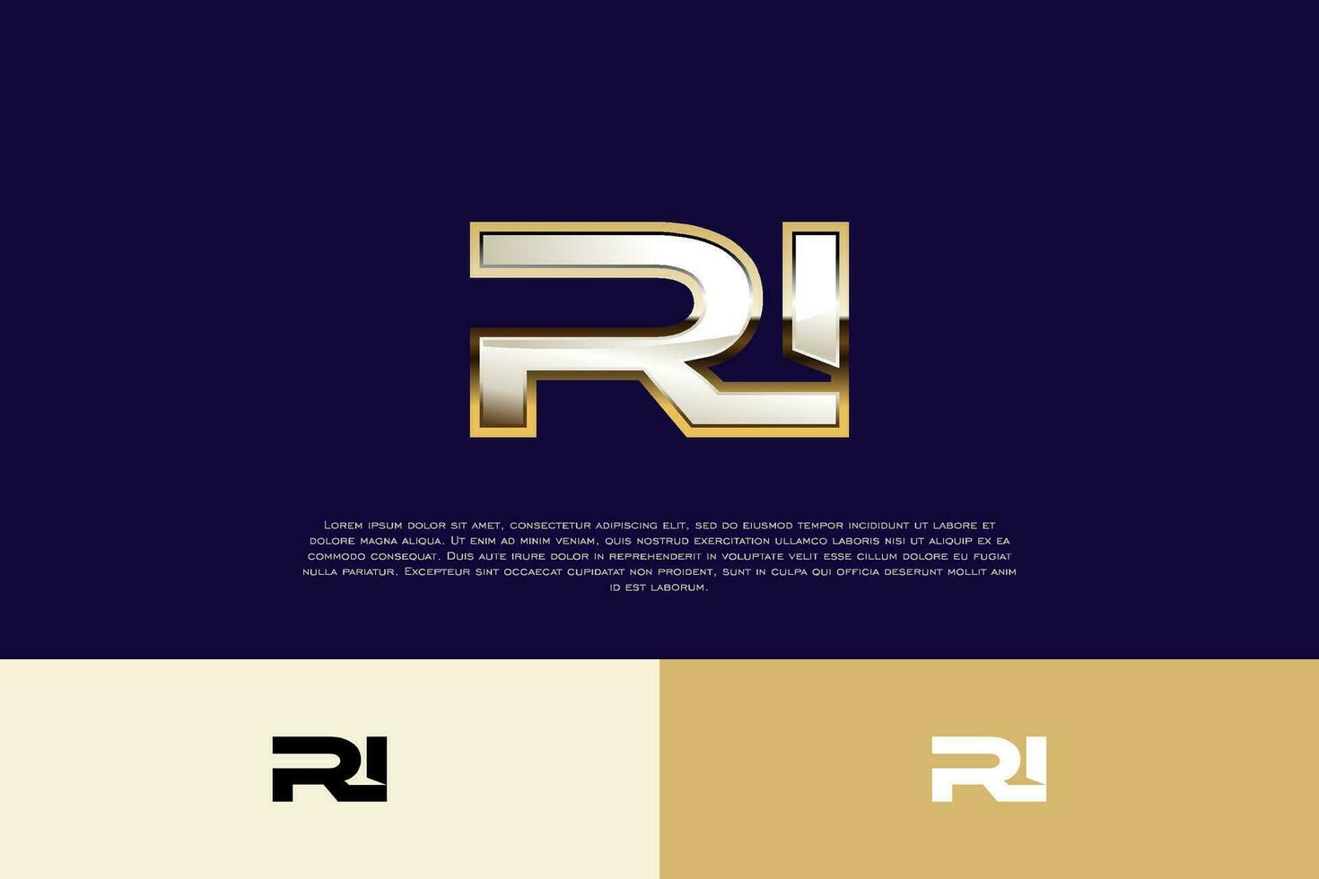 ri Initiale modern Luxus Logo Vorlage zum Geschäft vektor