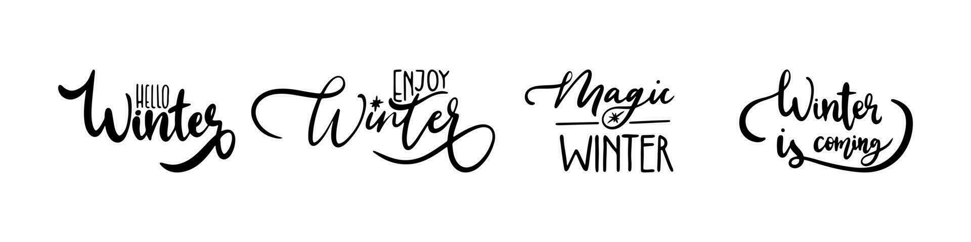 Hand Beschriftung einstellen zu Weihnachten Urlaub Design, Winter Zeit handgeschrieben Zitate, Typografie Banner. handgeschrieben Kalligraphie Weihnachten wünscht sich zum Urlaub Gruß Karte, Banner, Poster. vektor