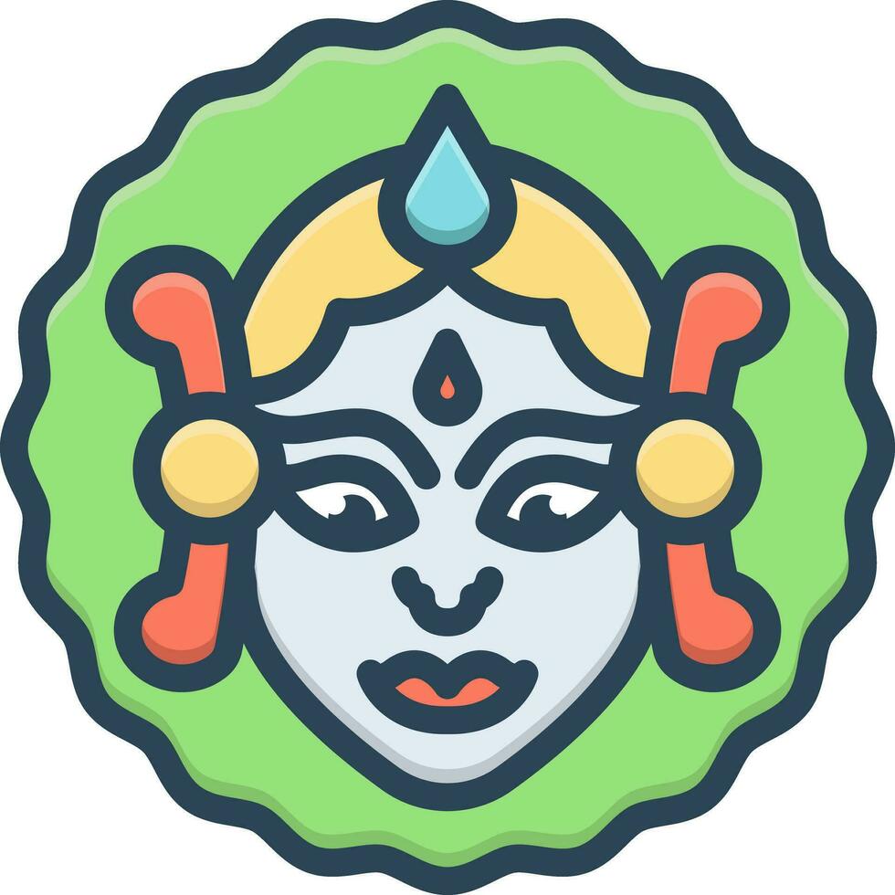 Farbe Symbol zum Durga Puja vektor