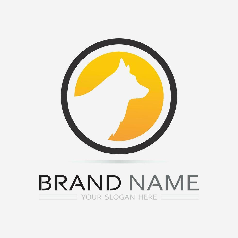 hund logotyp och ikon djur- vektor illustration design grafisk