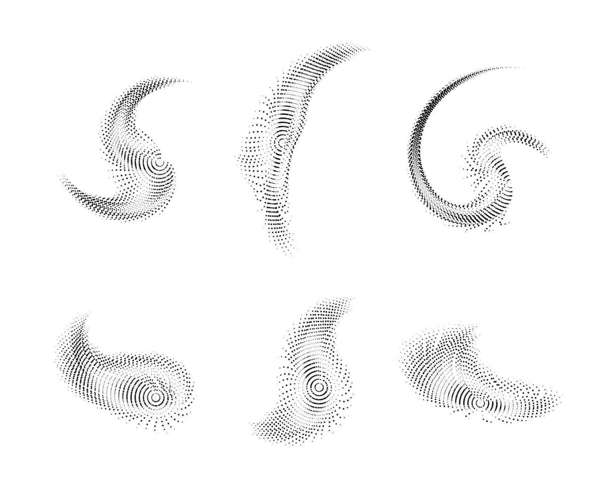 en uppsättning av fyra annorlunda abstrakt former ikon logotyp med halvton punkt effekt på vit bakgrund vektor