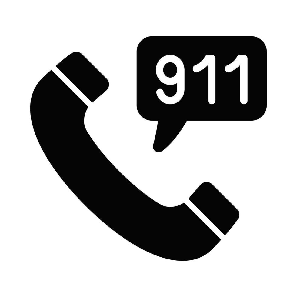 911 Anruf Vektor Glyphe Symbol zum persönlich und kommerziell verwenden.