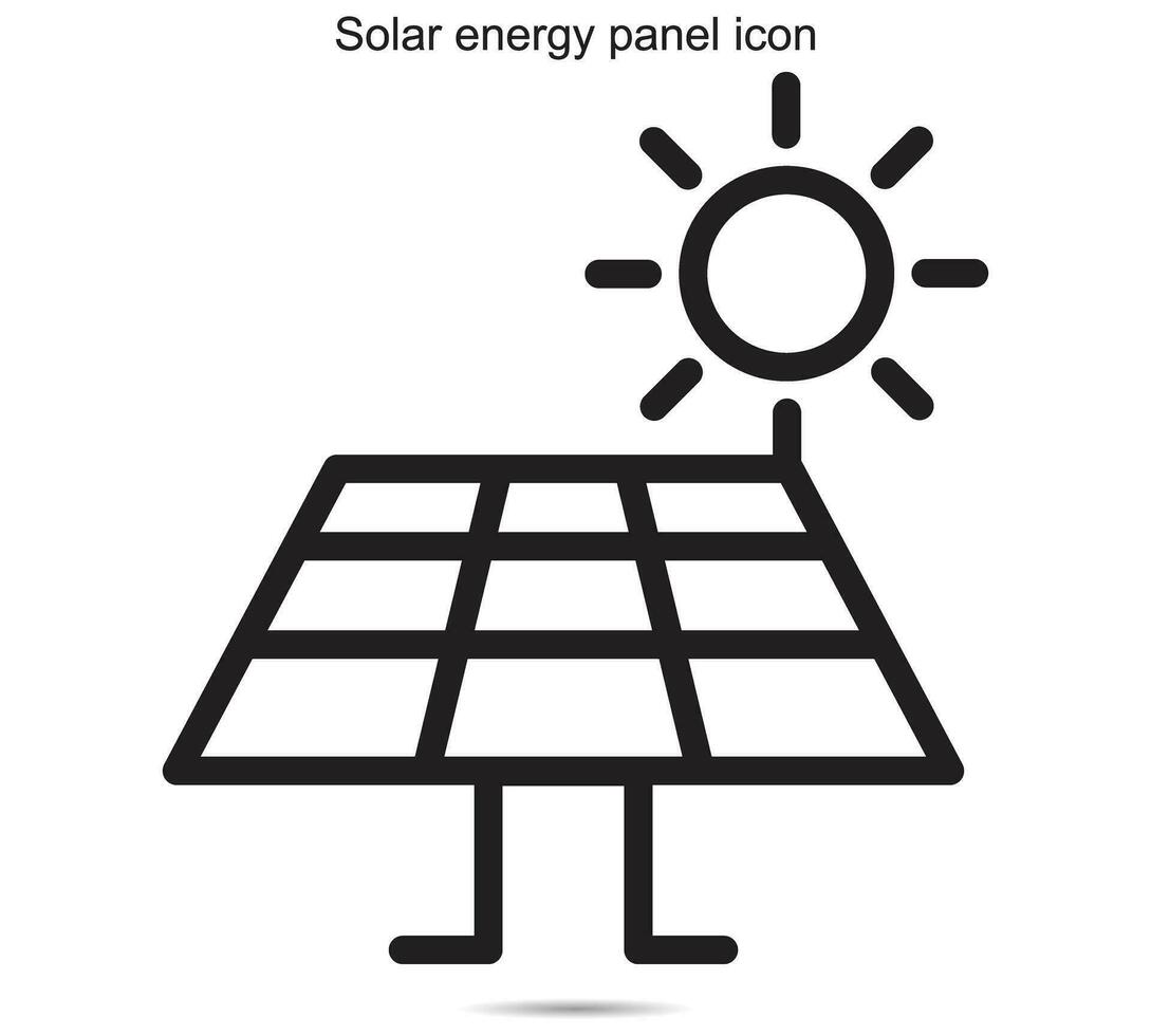 sol- energi panel ikon, vektor illustration