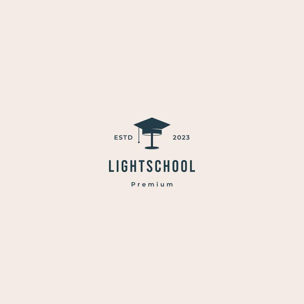 Licht Schule Logo Design retro Hipster Jahrgang vektor