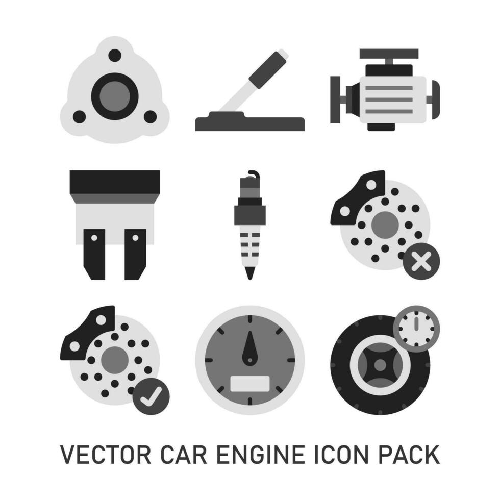 Auto Motor Farbe Symbol Pack vektor