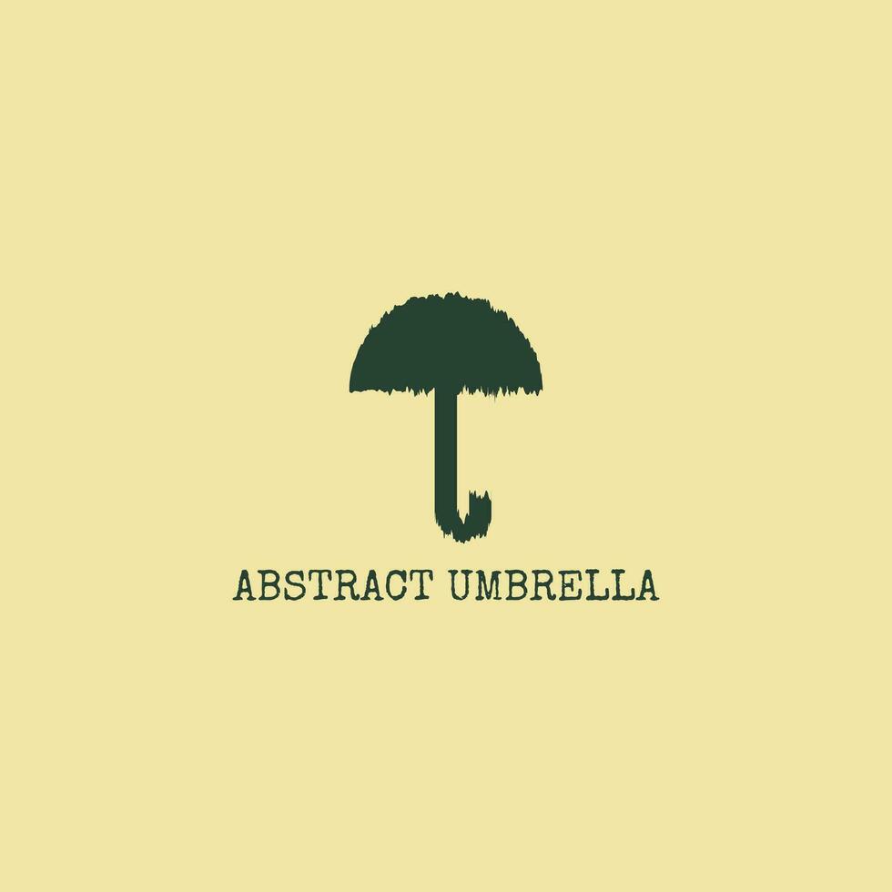 abstrakt Regenschirm Logo im dunkel Farbe. vektor