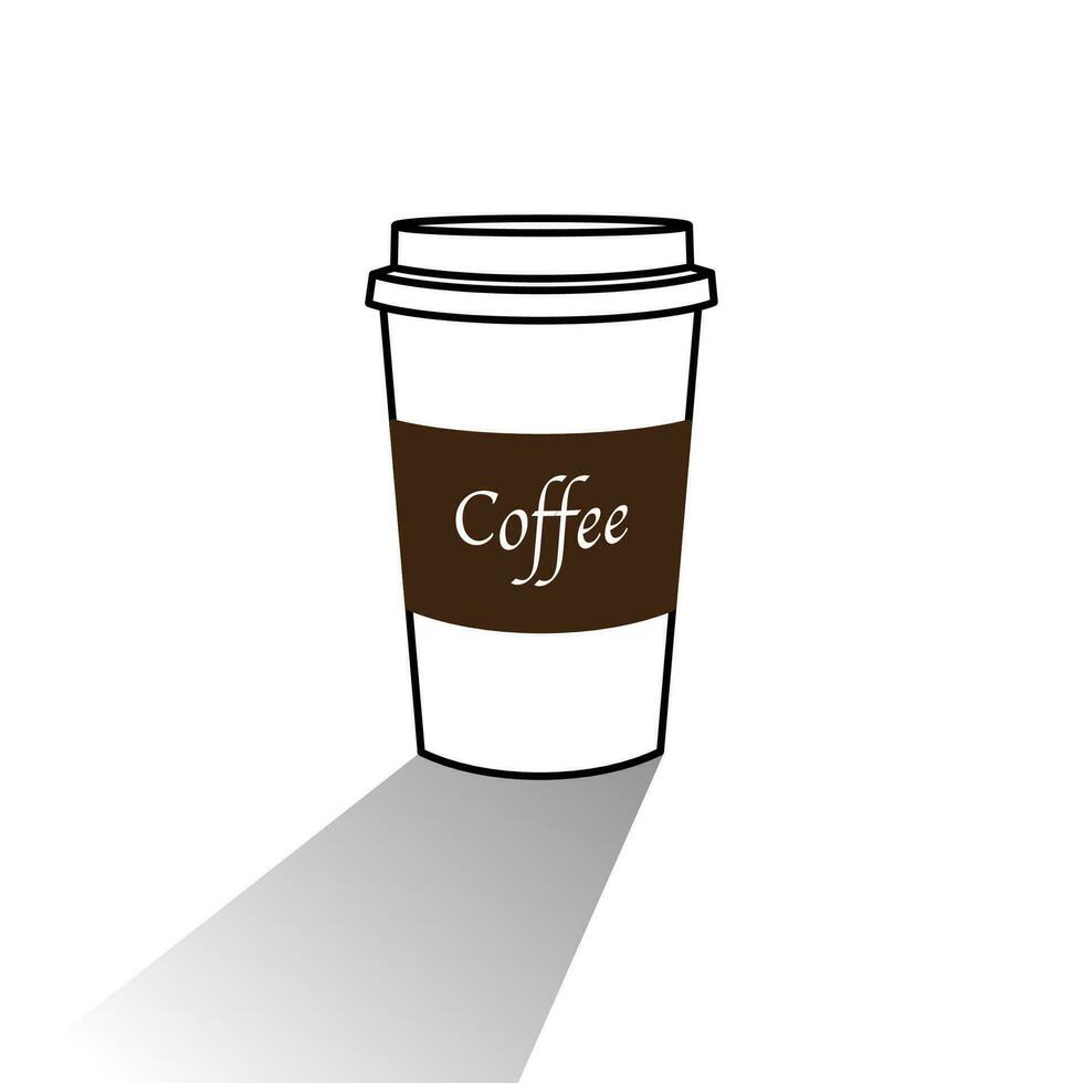 realistisk disponibel papper kaffe kopp. ikon och redigerbar stroke vektor