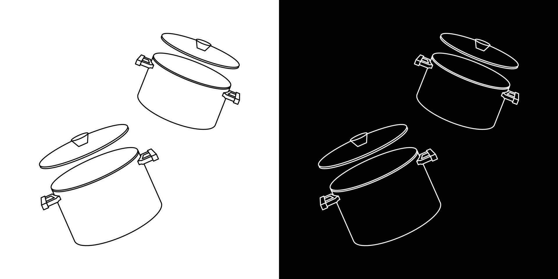 matlagning pott, linjär ikon och redigerbar stroke. matlagning verktyg begrepp vektor