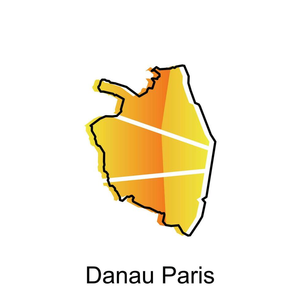 Karta av danau paris stad modern översikt, hög detaljerad vektor illustration design mall, lämplig för din företag