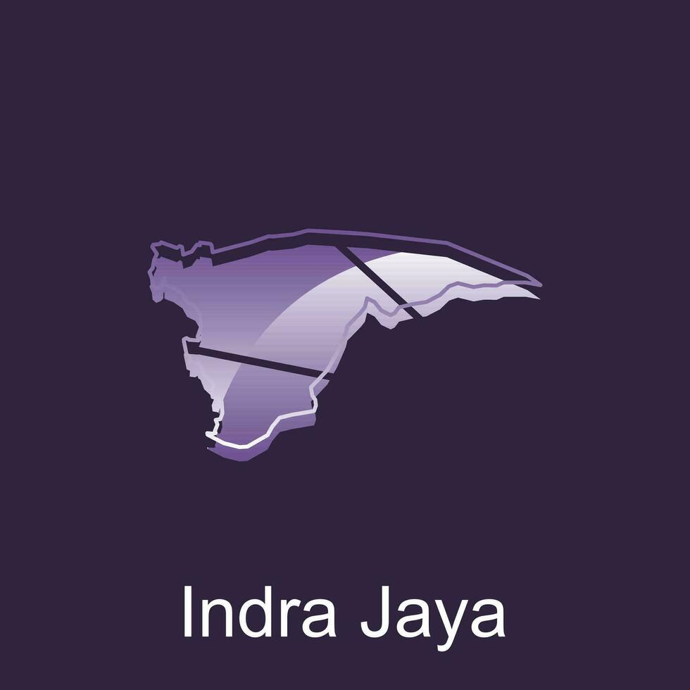 Karte Stadt von indra Jaya, Welt Karte International Vektor Vorlage mit Gliederung Grafik skizzieren Stil auf Weiß Hintergrund