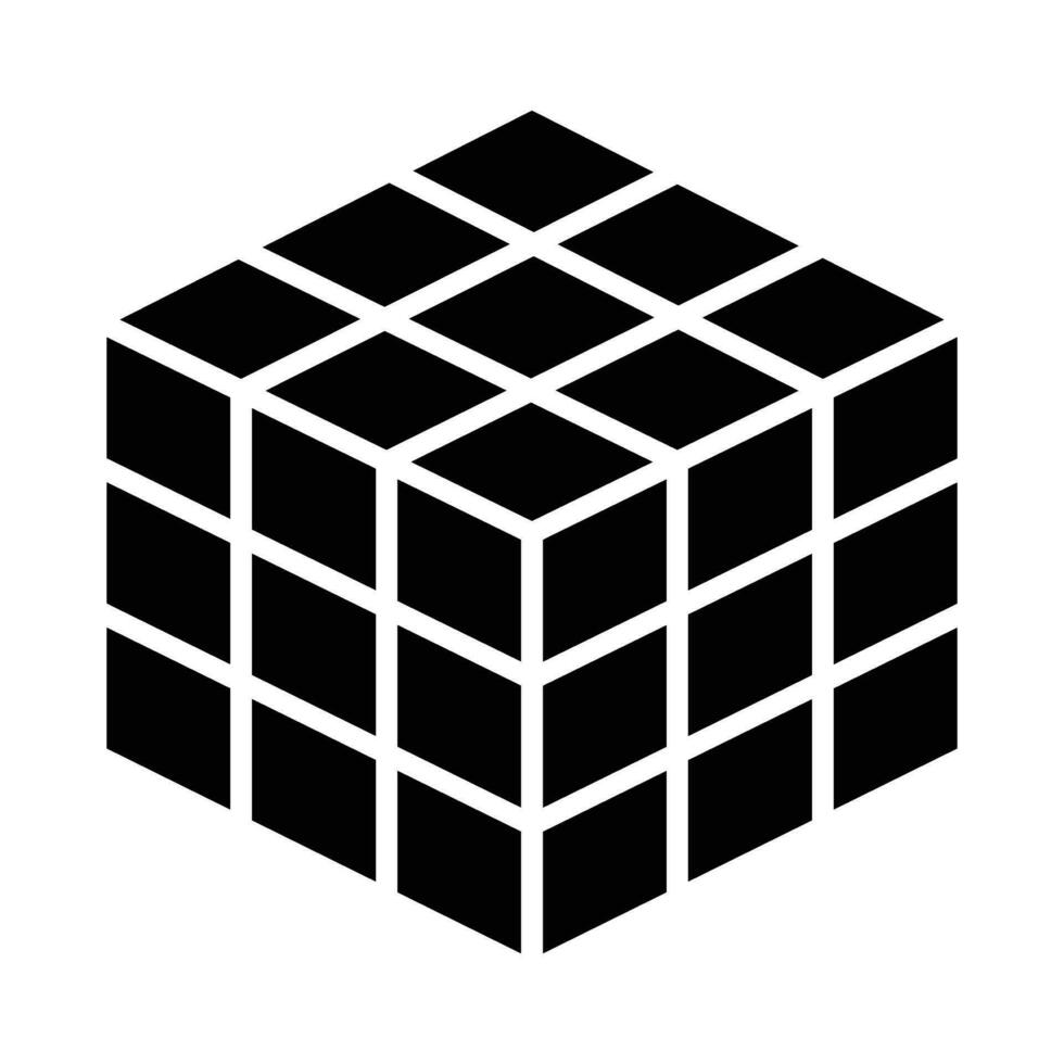 rubik Vektor Glyphe Symbol zum persönlich und kommerziell verwenden.