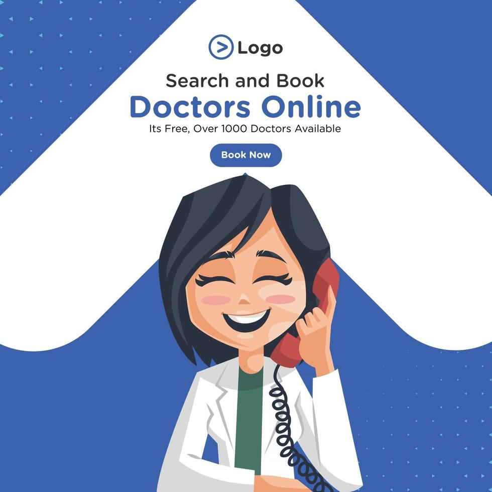 Sök och boka läkare online banner design vektor