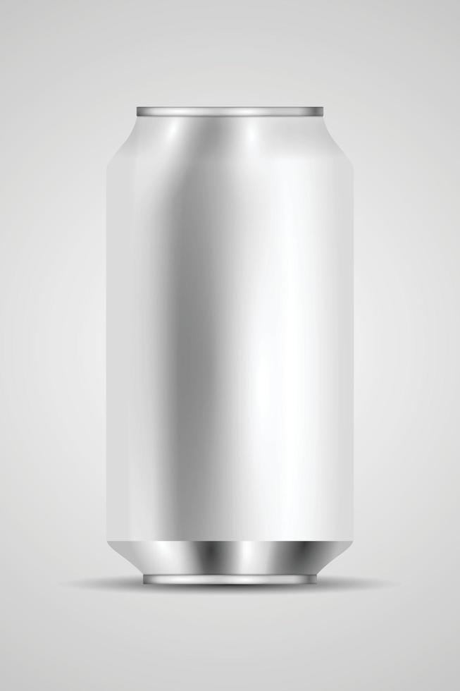 3d blank vit aluminiumburk vektor